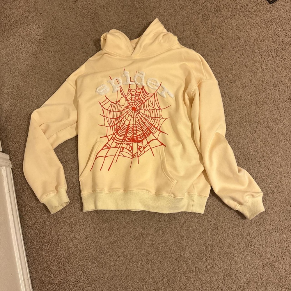 spider hoodie beige